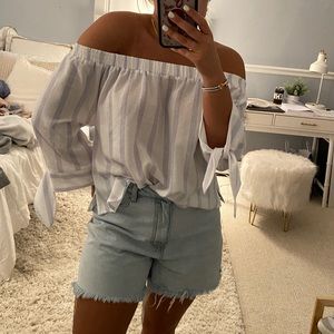 Aqua Off The Shoulder Shirt